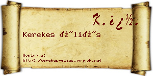 Kerekes Éliás névjegykártya